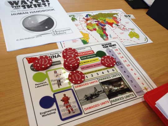 Megagame The board where resources are allocated for your country.