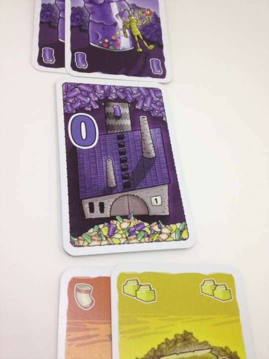 I put 2 into the Purple recycling Factory and added 2 into the waste.