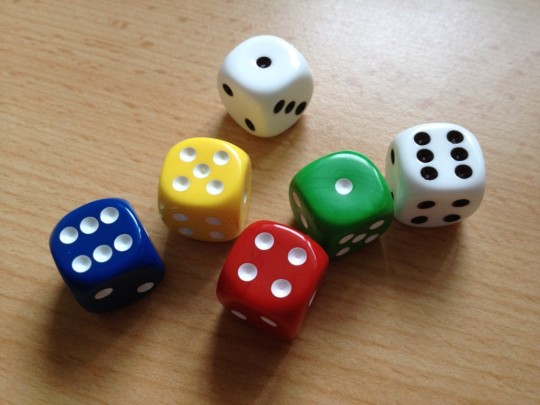 Qwixx Rolled Dice