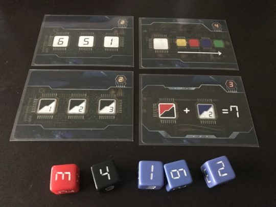 FUSE Cards and Rolled Dice