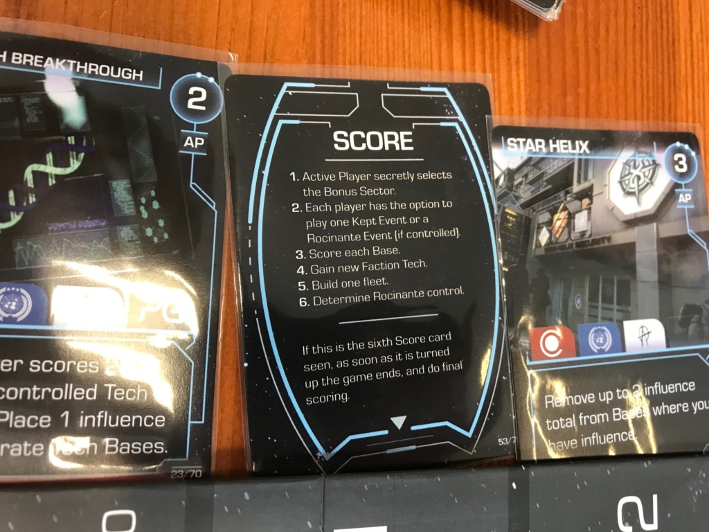 The Expanse Board Game Score Card