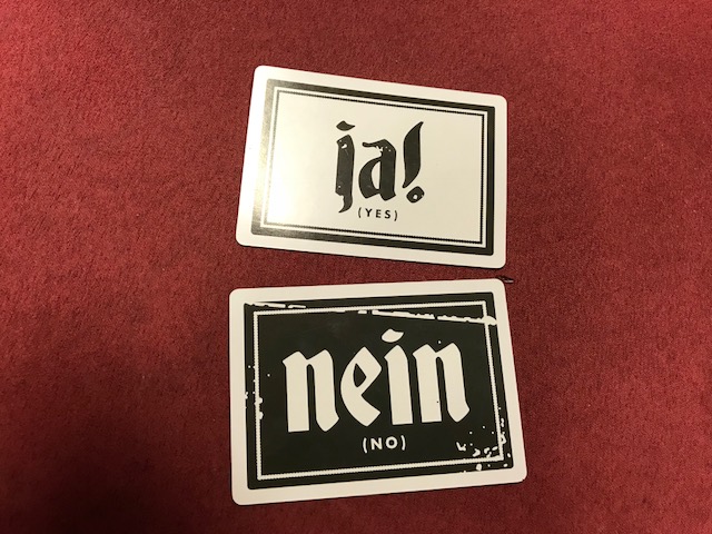 Secret Hitler Ja and Nein Cards