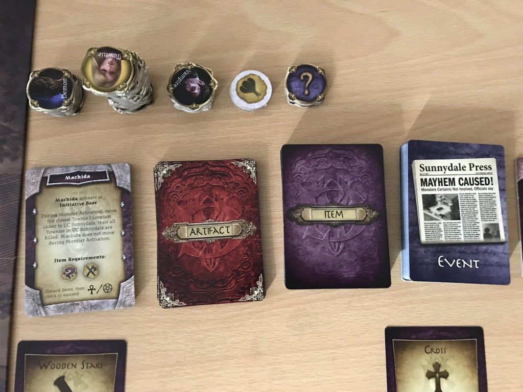 Buffy the Vampire Slayer Board Game Cards and Tokens