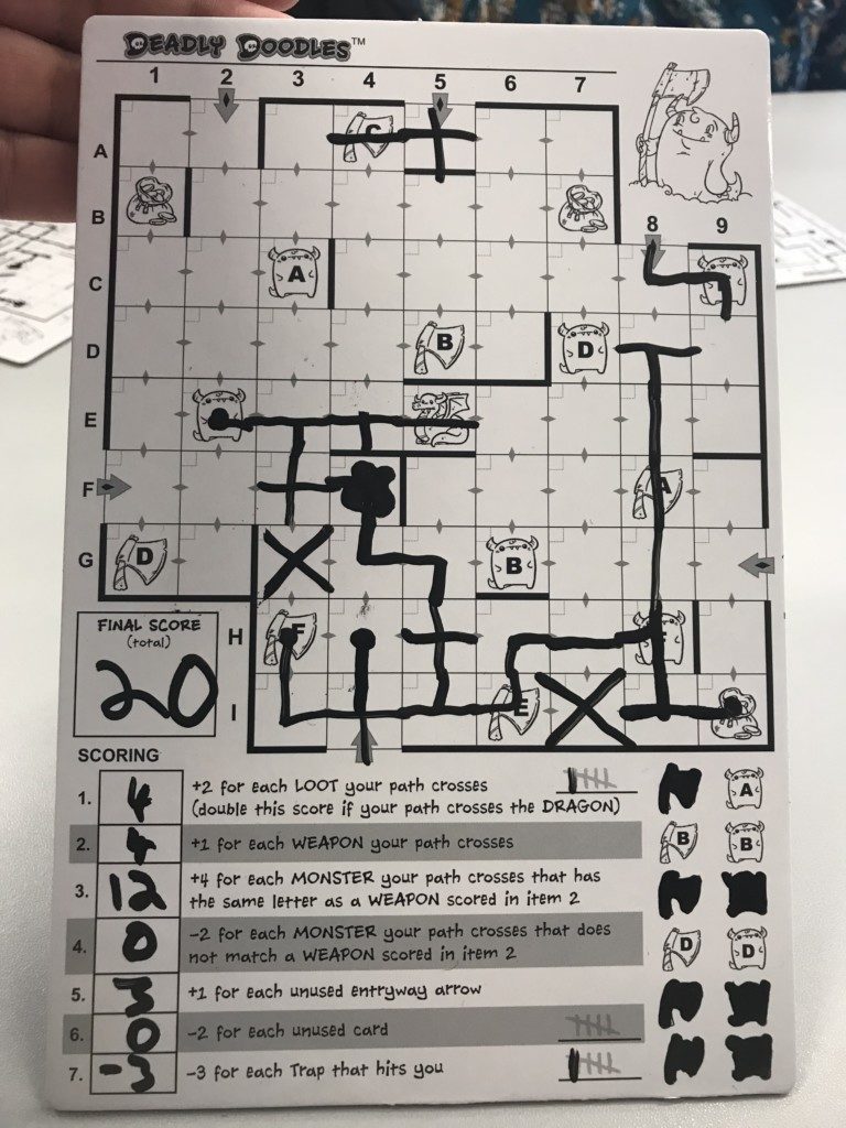 Deadly Doodles Completed Board
