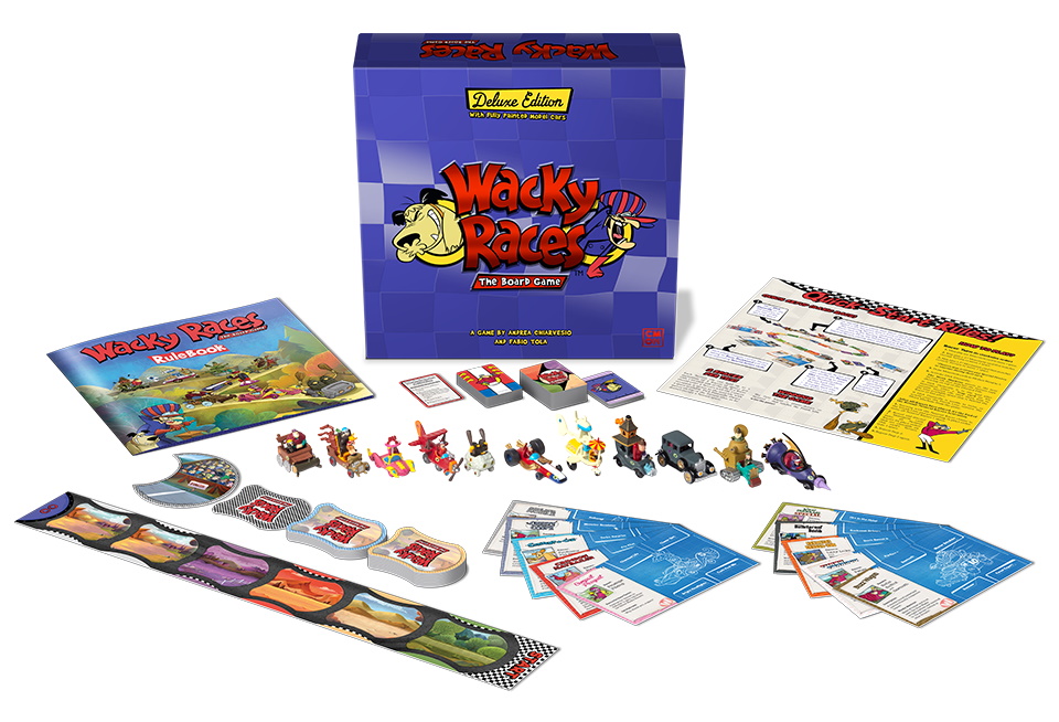 Wacky Races Board Game Deluxe Components