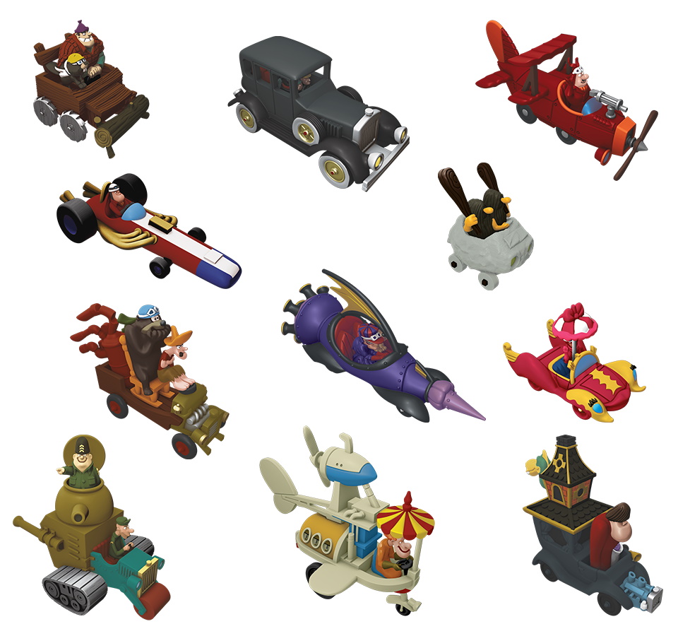Wacky Races Board game Deluxe Painted Cars